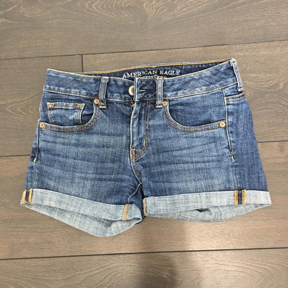 American Eagle midi jean shorts